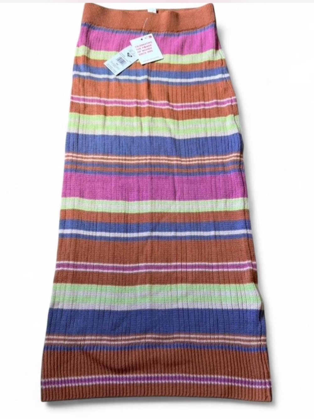 NWT Roxy Multicolor Stripe Knit Midi Skirt